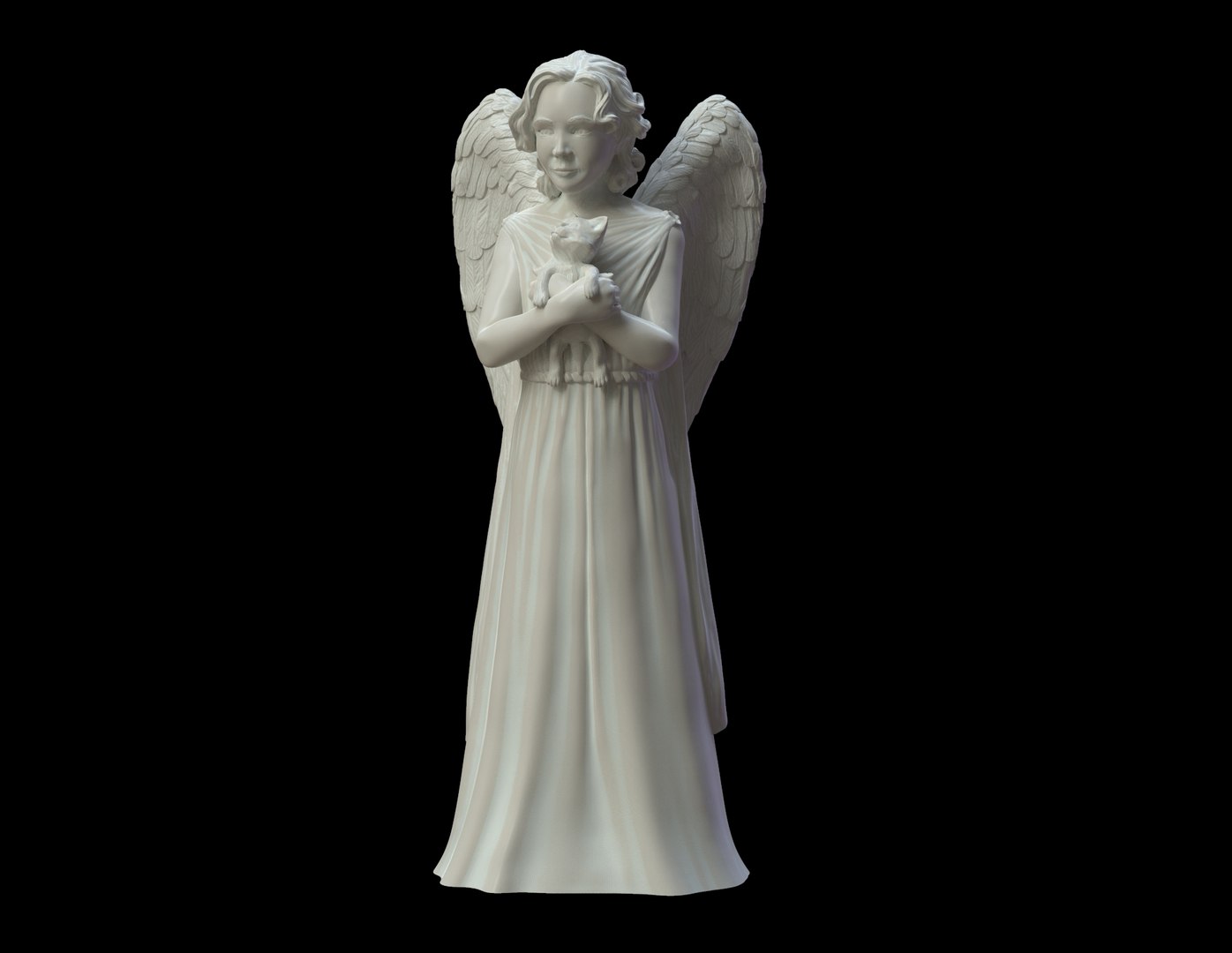 Sculpture Angel Kitten Printing 3d Model - Turbosquid 1345260