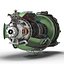 3d sectioned turbojet engines modeled model