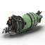 3d sectioned turbojet engines modeled model
