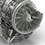 3d sectioned turbojet engines modeled model