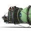 3d sectioned turbojet engines modeled model