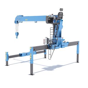 Mobile Crane with Operator Seat Rigged for Maya 3D model