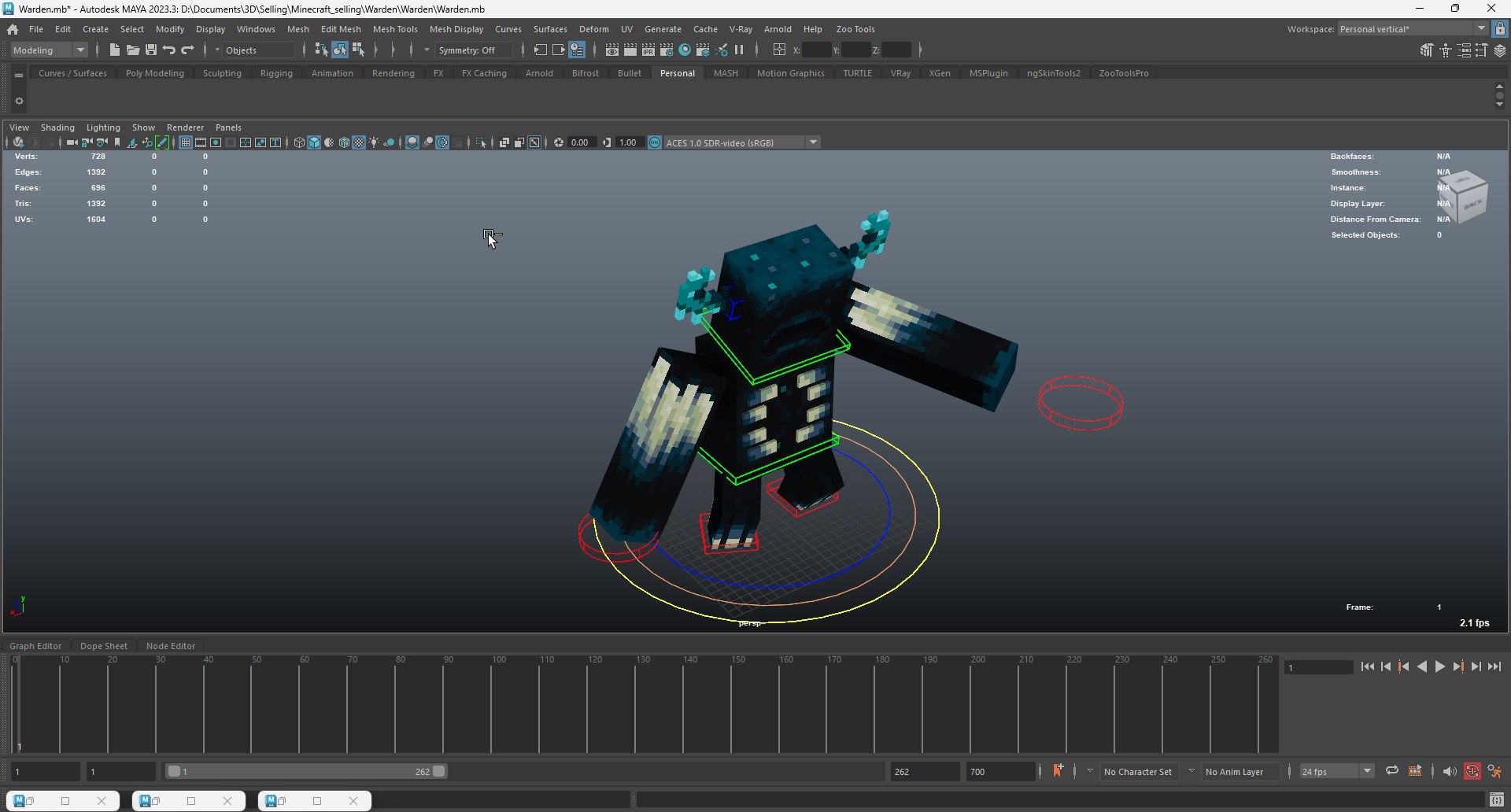 Minecraft Warden Rig 3D Model - TurboSquid 2479208