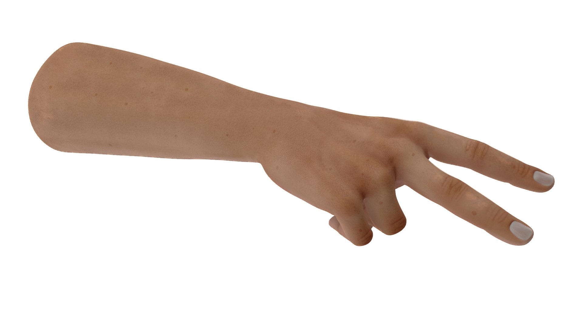 Male Caucasian Hand Victory Sign Pose 3D model preview