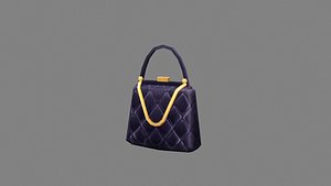 3D cartoon black handbag Low-poly 3D model model