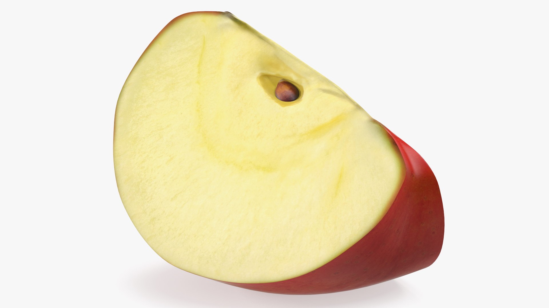 Sliced Red Apple Half 3D model preview