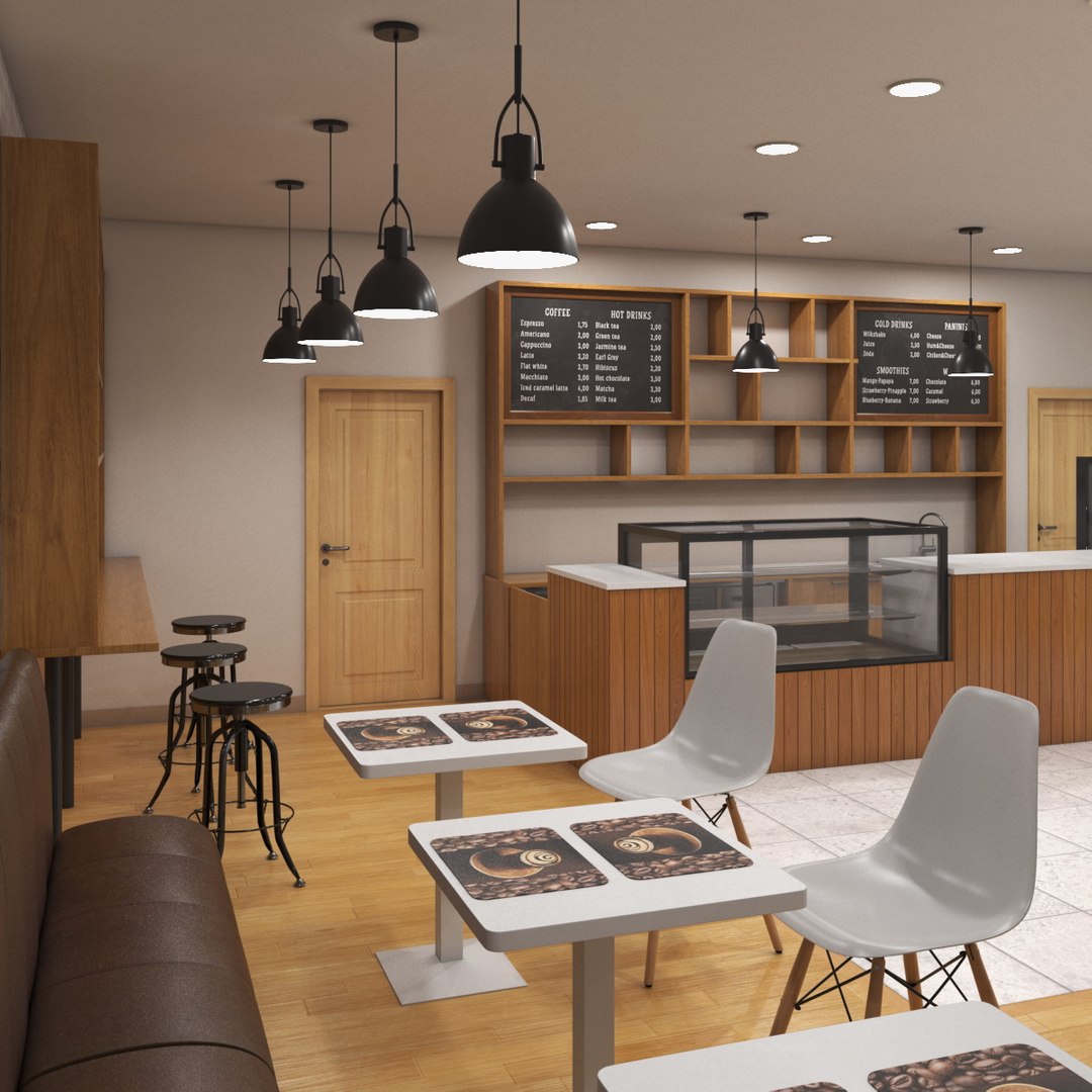 Coffee Shop Interior 3D model preview