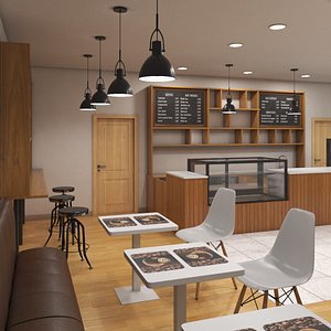 3D Coffee Shop Interior