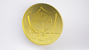 3D gold coin ap model