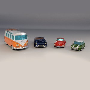 3D cartoon transporter bus