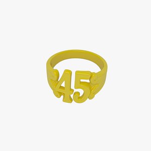 Sunny Yellow Plastic Ring 45 3D Model