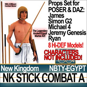nk stick combat props 3d 3ds