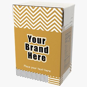 Rectangular Aseptic Carton Package Mockup Gold