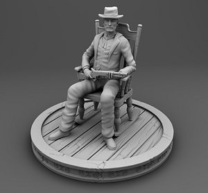 3D Old cowboy