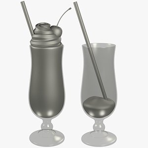 cocktail beverage glass 3D