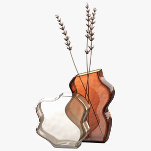 Decorative Glass Vases Frosted colored glass 3D model