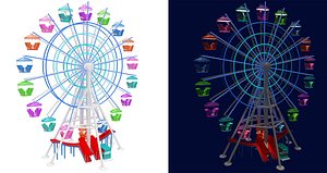 ferris wheel day night 3D model