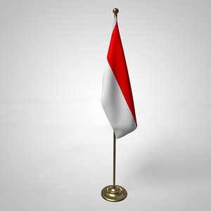 Indonesia Flag and Pole