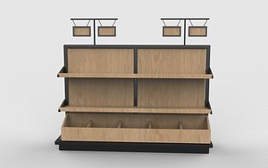 3D wooden Shelf 3D model