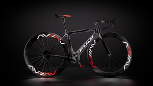 3D Fuji Red Black Bike