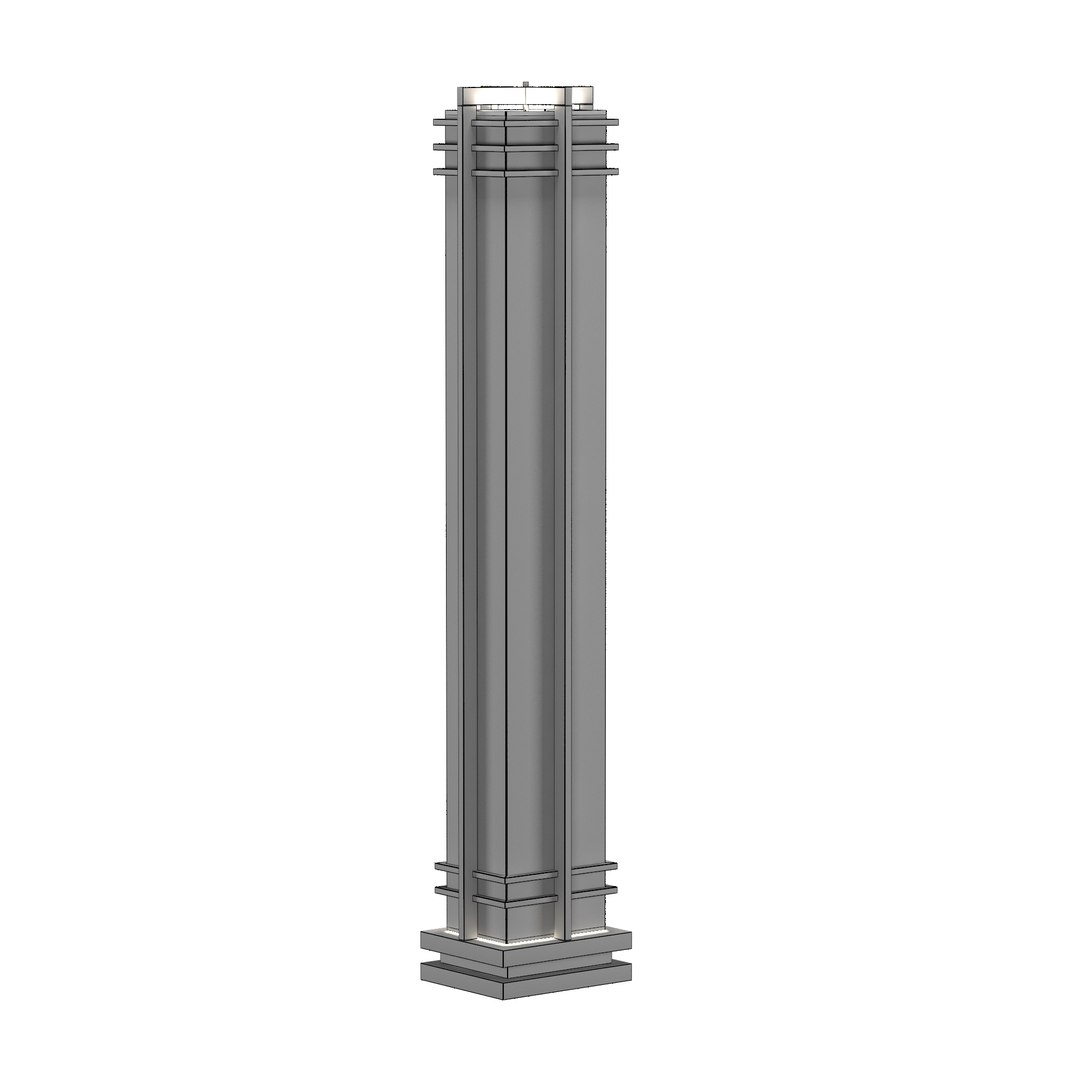 3D Deco Style Walnut Column Model - TurboSquid 1997327