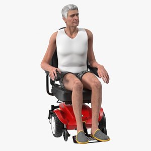 3D model Patient with Jazzy Select Wheelchair Rigged for Maya