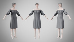 Dress 16 Grey 3D model