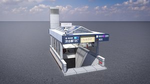 3D Shibuya Station Entrance model