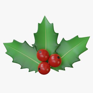 3D model Cartoon holly berries
