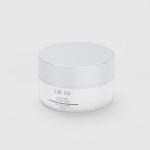 3D model 3D Cosmetic Cream Jar Mockup Glass Jar with Editable Label