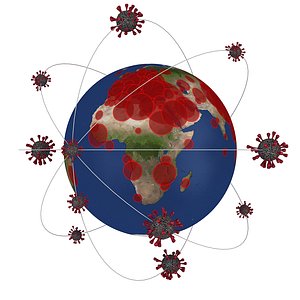 earth virus coronavirus world 3D model