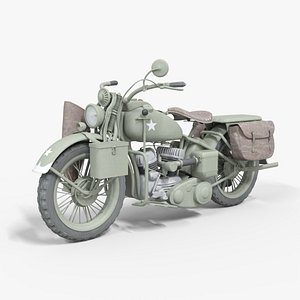 WWII USA MOTORCYCLE Low-poly 3D model 3D model