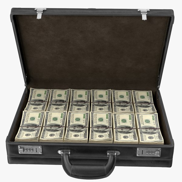 rigged briefcase money 3D model