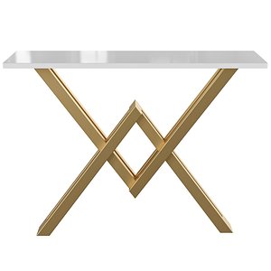 3D Gold Narrow Console Table model