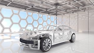 Tesla Model S Frame and Chassis in the interior