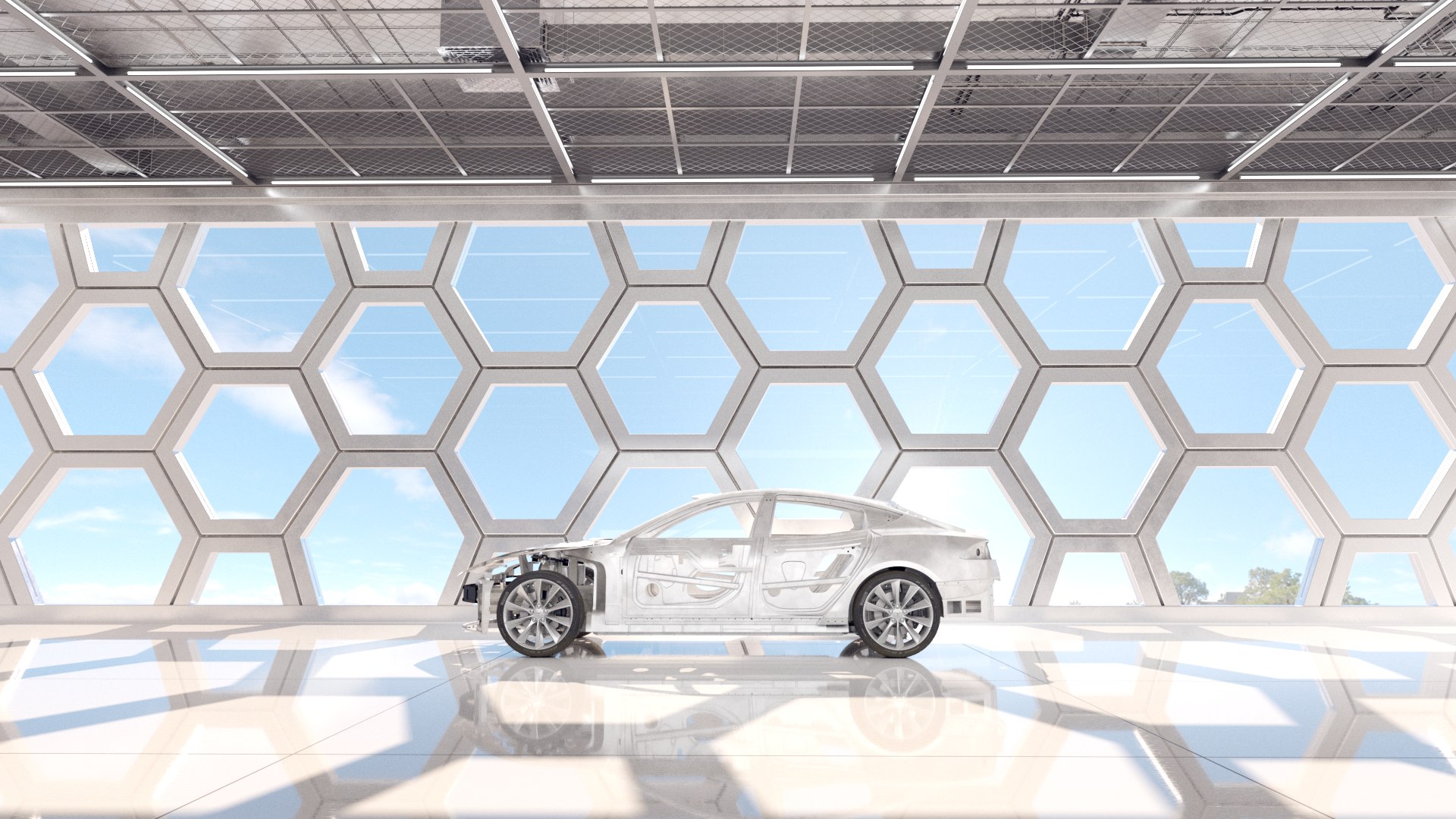Tesla Model S Frame And Chassis In The Interior Model - TurboSquid 1964384