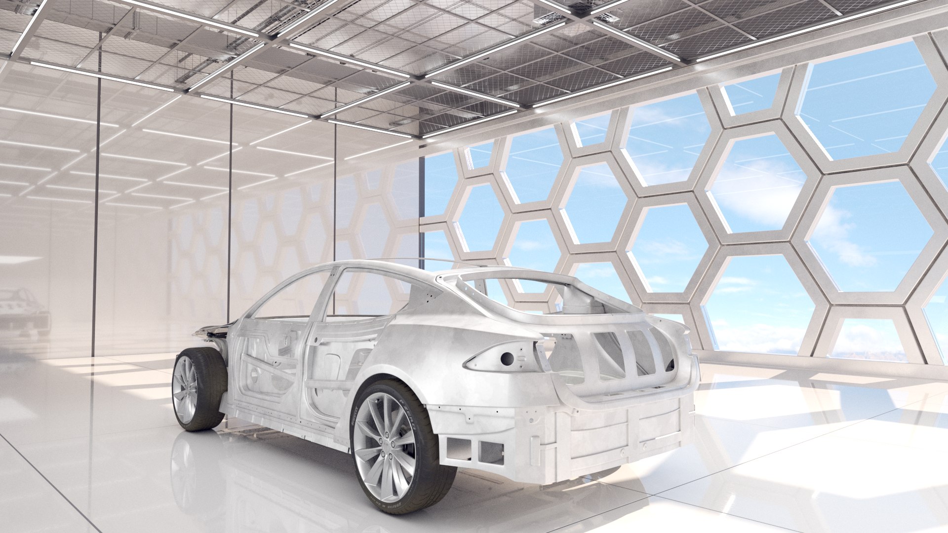 Tesla Model S Frame And Chassis In The Interior Model - TurboSquid 1964384