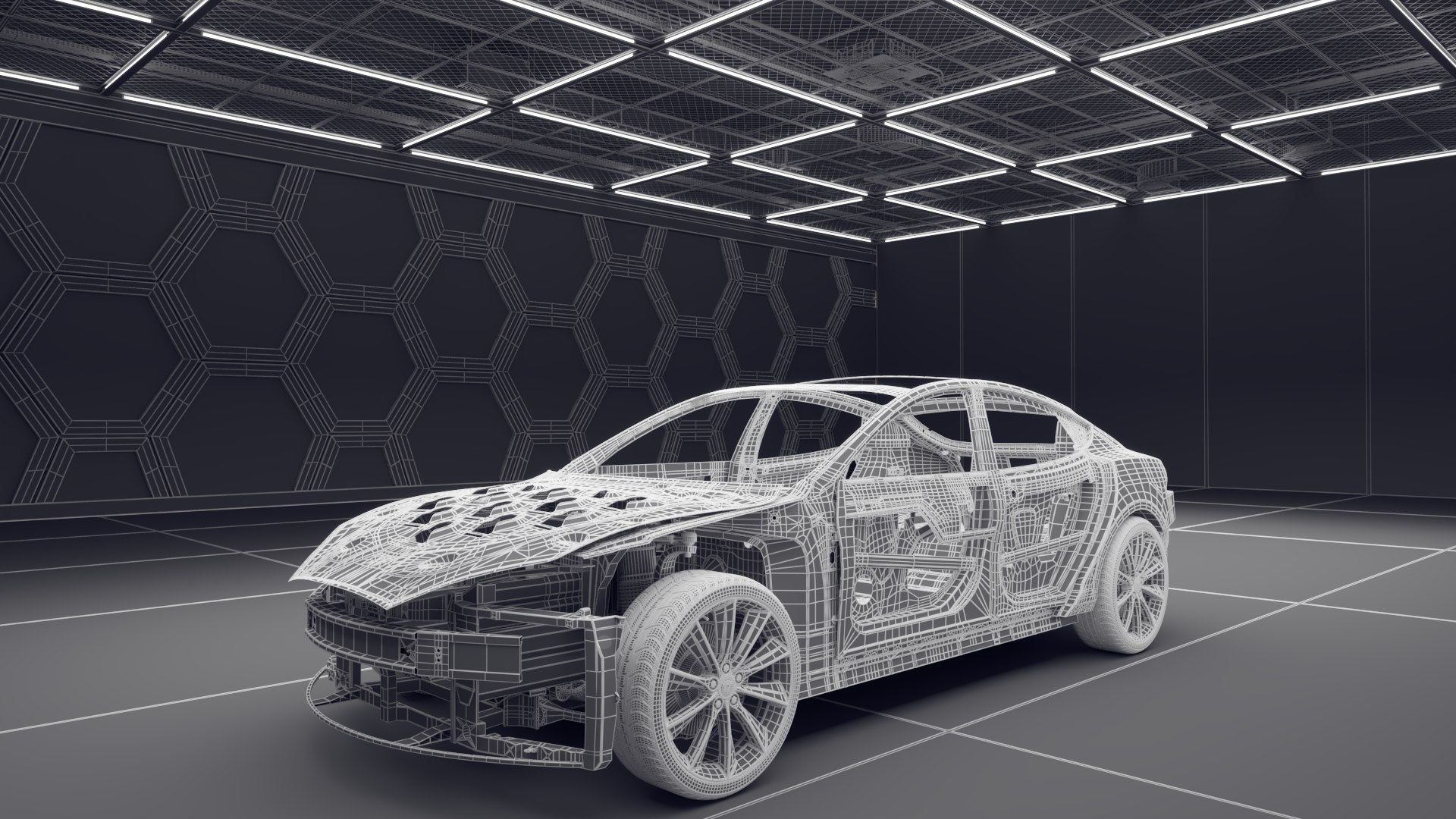 Tesla Model S Frame And Chassis In The Interior Model - TurboSquid 1964384
