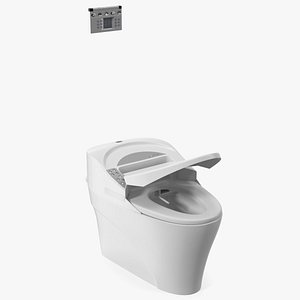 Smart Toilet with Remote Control Panel