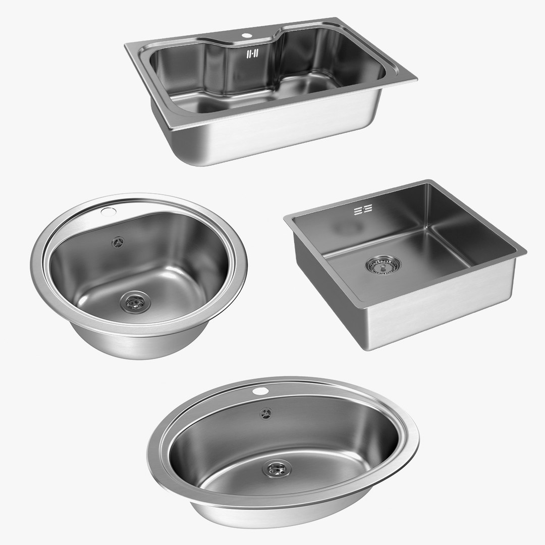Kitchen Sinks Collection 4 3D model preview