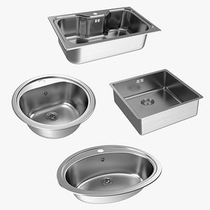 Kitchen Sinks Collection 4 3D