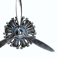 Airplane Radial Engine with Propeller