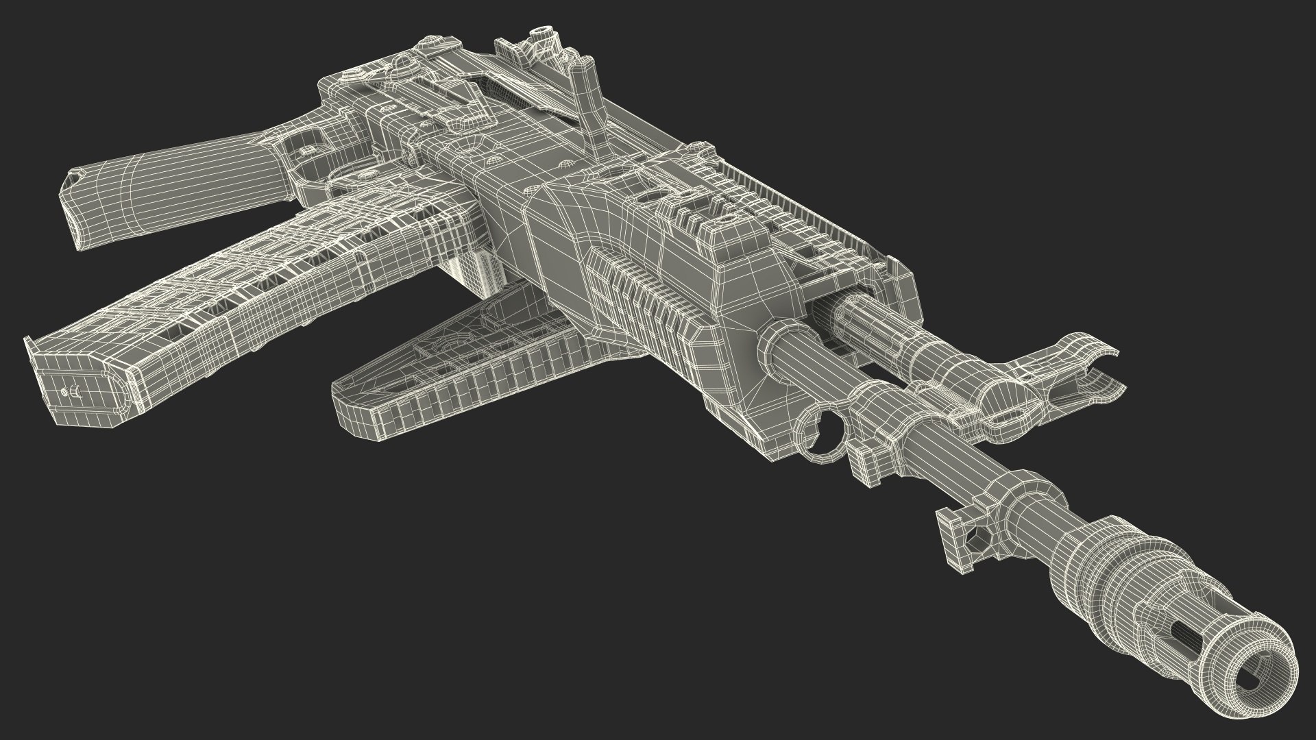 3D model Worn Out Assault Rifle AK-12 Folded Stock - TurboSquid 2131760