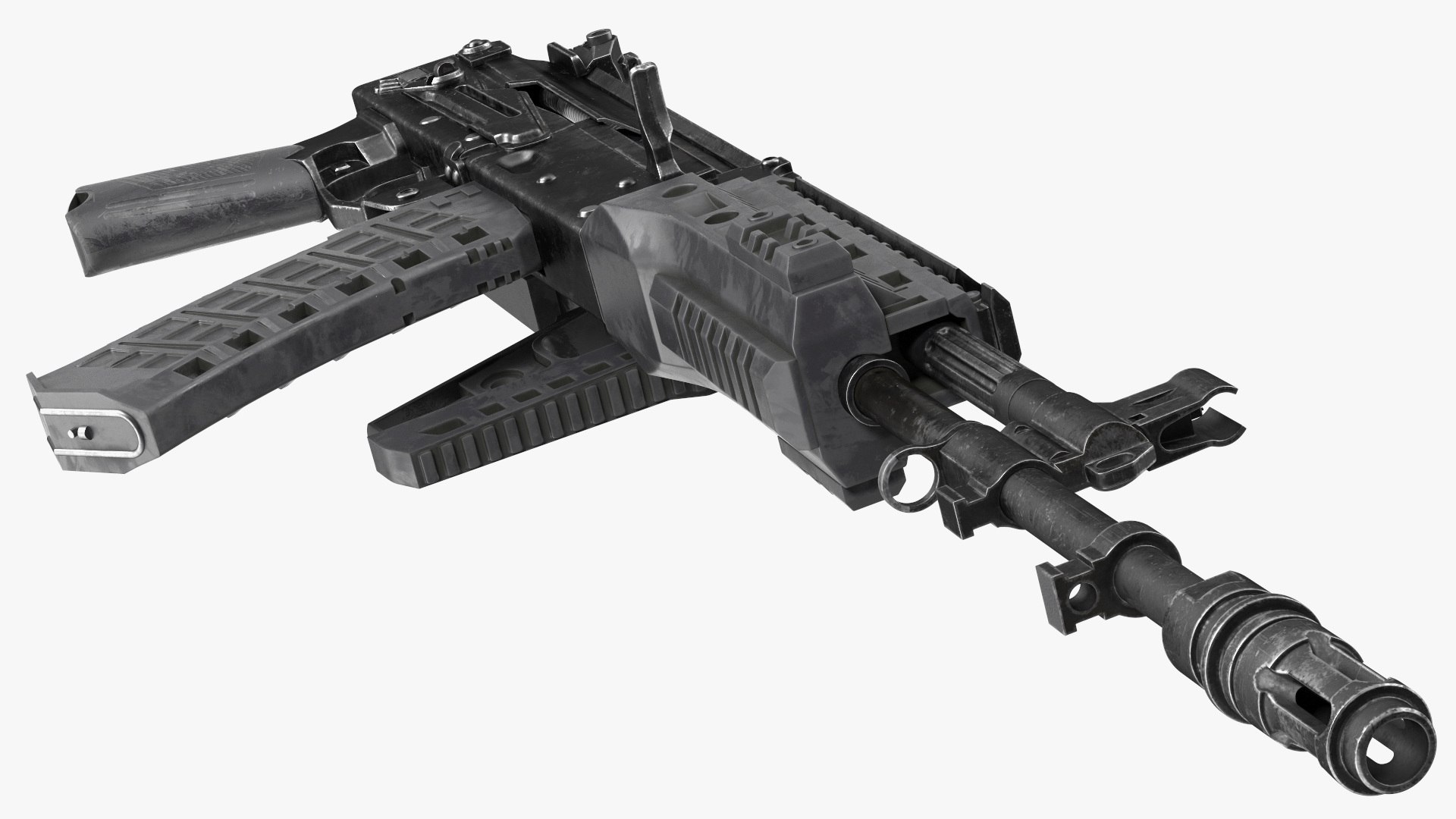 3D model Worn Out Assault Rifle AK-12 Folded Stock - TurboSquid 2131760