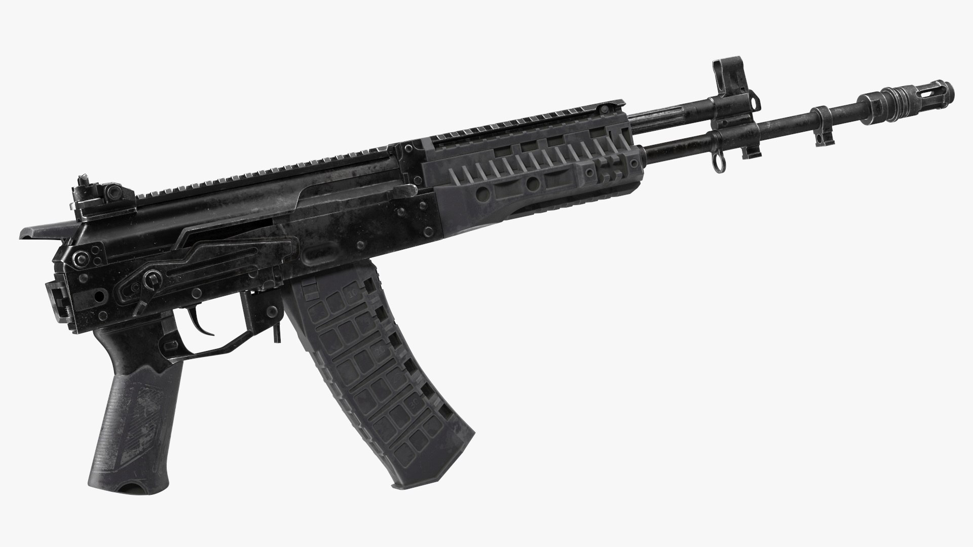 3D model Worn Out Assault Rifle AK-12 Folded Stock - TurboSquid 2131760