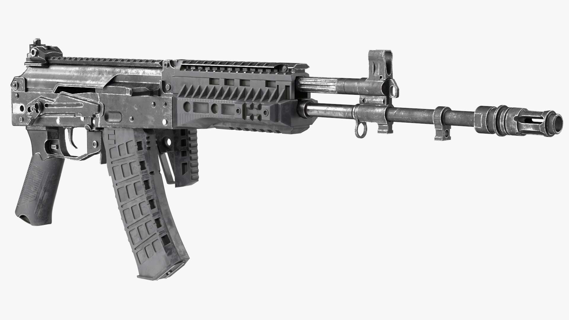 3D model Worn Out Assault Rifle AK-12 Folded Stock - TurboSquid 2131760