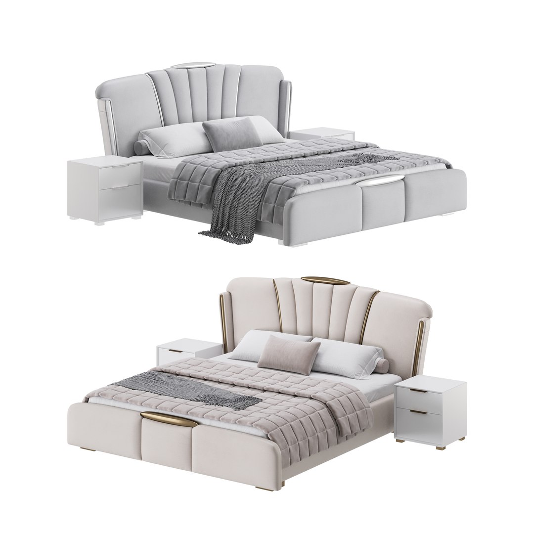 Queen Size Bed 3d Turbosquid 2192448