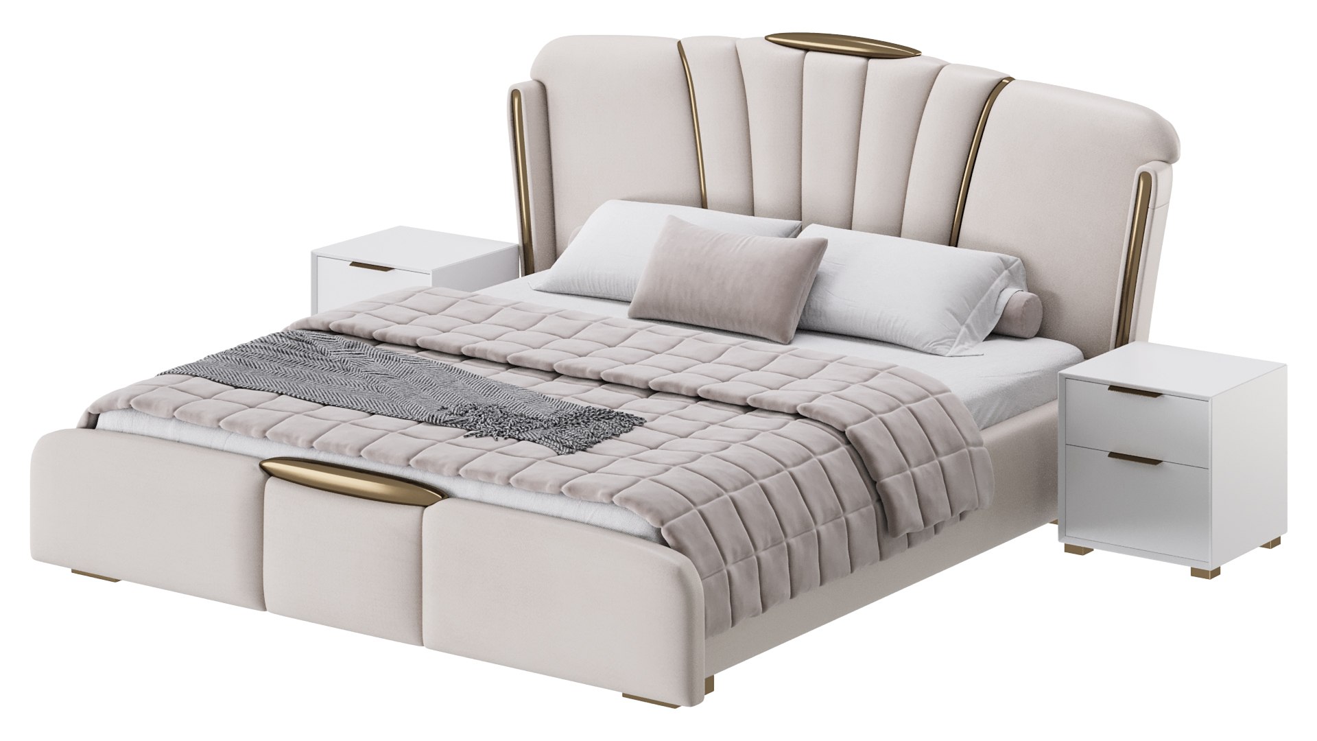 Queen Size Bed 3d Turbosquid 2192448