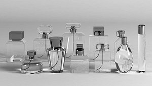 3D model glass perfume bottles 11