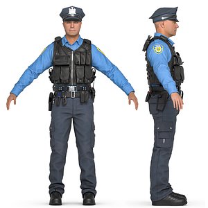 Police Officer Rigged 3D model